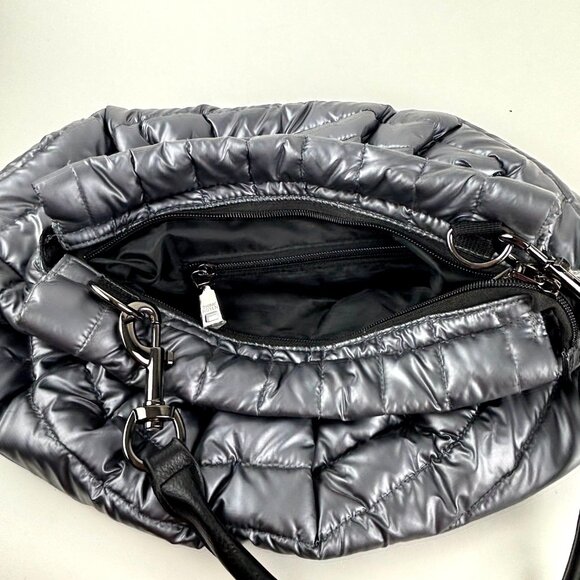 NWOT Think Royln Silver Puffy Quilted Shoulder Bag – Brand New, Never Used - Picture 3 of 10